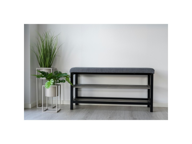 Ławka Padova szara/czarna - House Nordic ApS