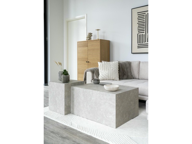 Stolik kawowy Prague 40x40cm szary marmur - House Nordic ApS