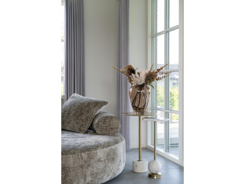 Stolik pomocniczy Salo marmur/złoty - House Nordic ApS