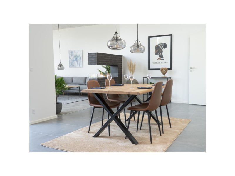 Krzesło Stockholm brązowe vintage PU/ czarne - House Nordic ApS