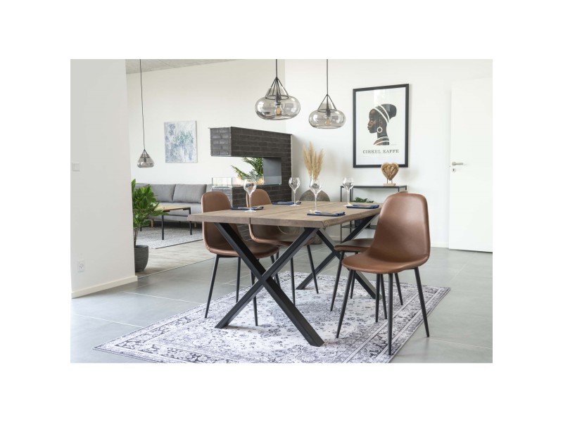 Krzesło Stockholm brązowe vintage PU/ czarne - House Nordic ApS