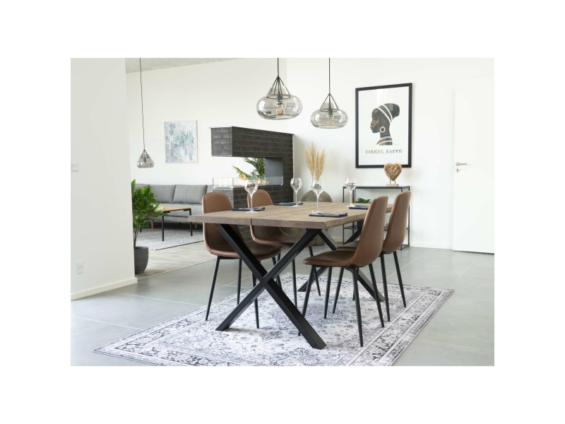 Krzesło Stockholm brązowe vintage PU/ czarne - House Nordic ApS