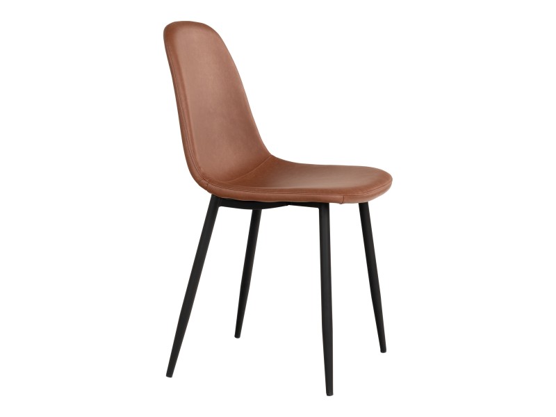 Krzesło Stockholm brązowe vintage PU/ czarne - House Nordic ApS