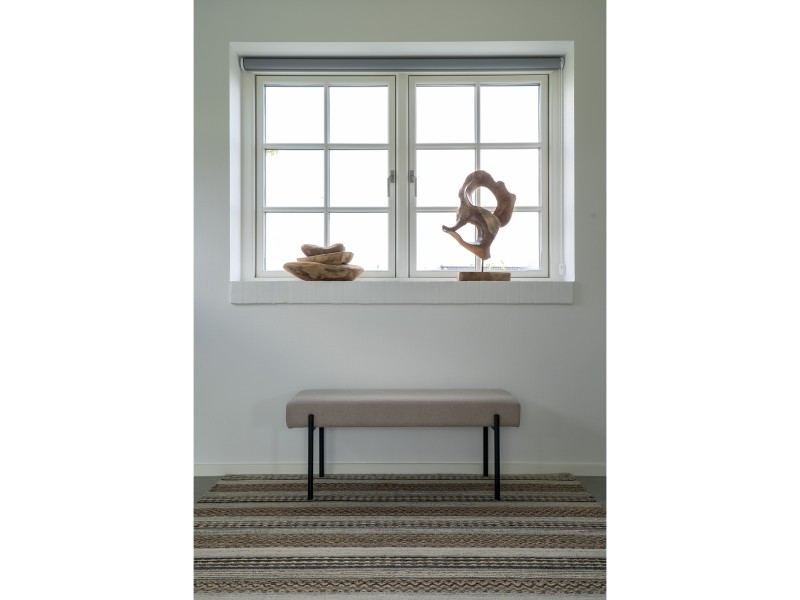 Ławka Swindon beżowa ciemna/czarna - House Nordic ApS