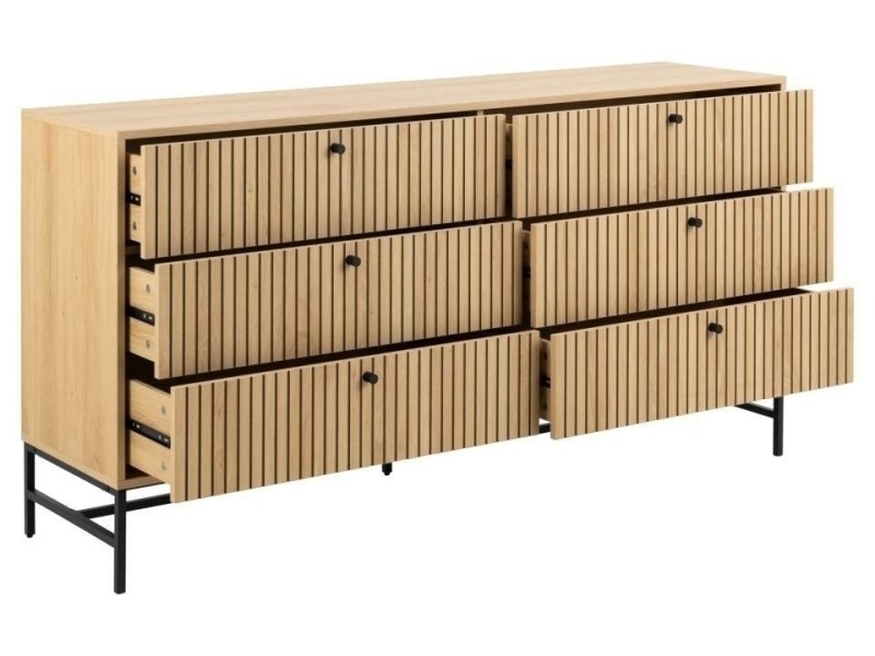 Komoda Albany 6 szuflad dąb naturalny - ACTONA