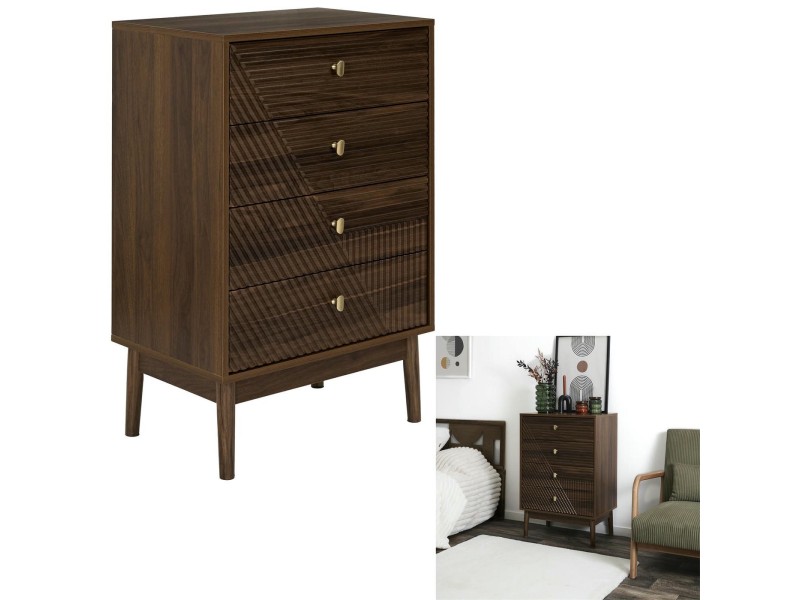 Komoda Tiffany z 4 szufladami orzech - Intesi