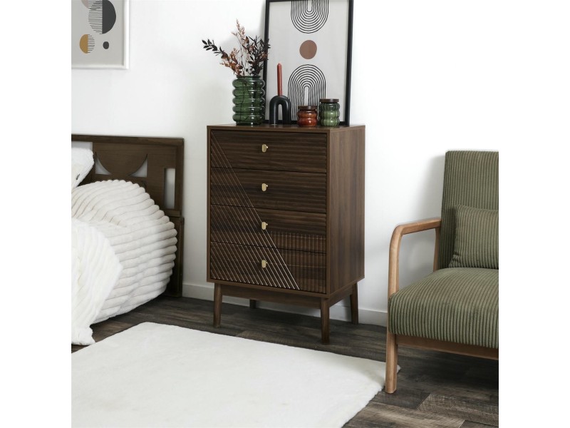 Komoda Tiffany z 4 szufladami orzech - Intesi