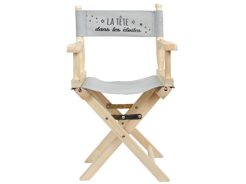 Krzesło dziecięce reżyserskie szare składane - Intesi