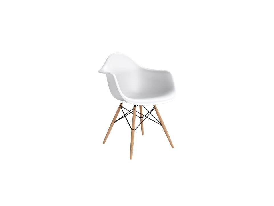 Krzesło P018W PP białe, drewniane nogi HF - d2design