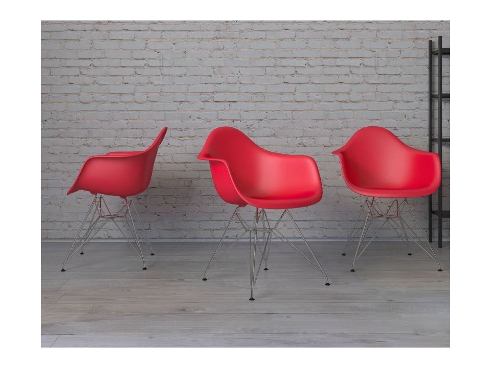 Krzesło P018 PP czerwone chrom nogi HF - d2design