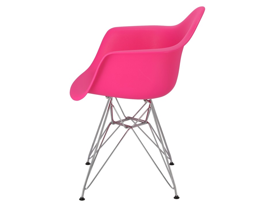 Krzesło P018 PP różowe chromowane nogi H F - d2design