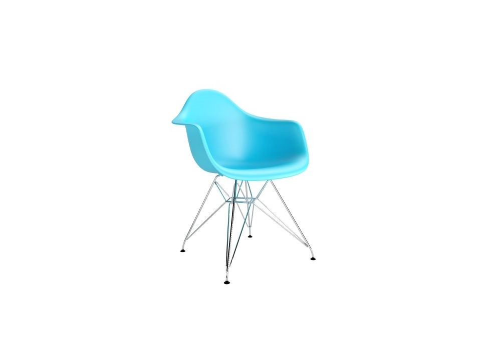 Krzesło P018 PP ocean blue, chrom nogi - d2design