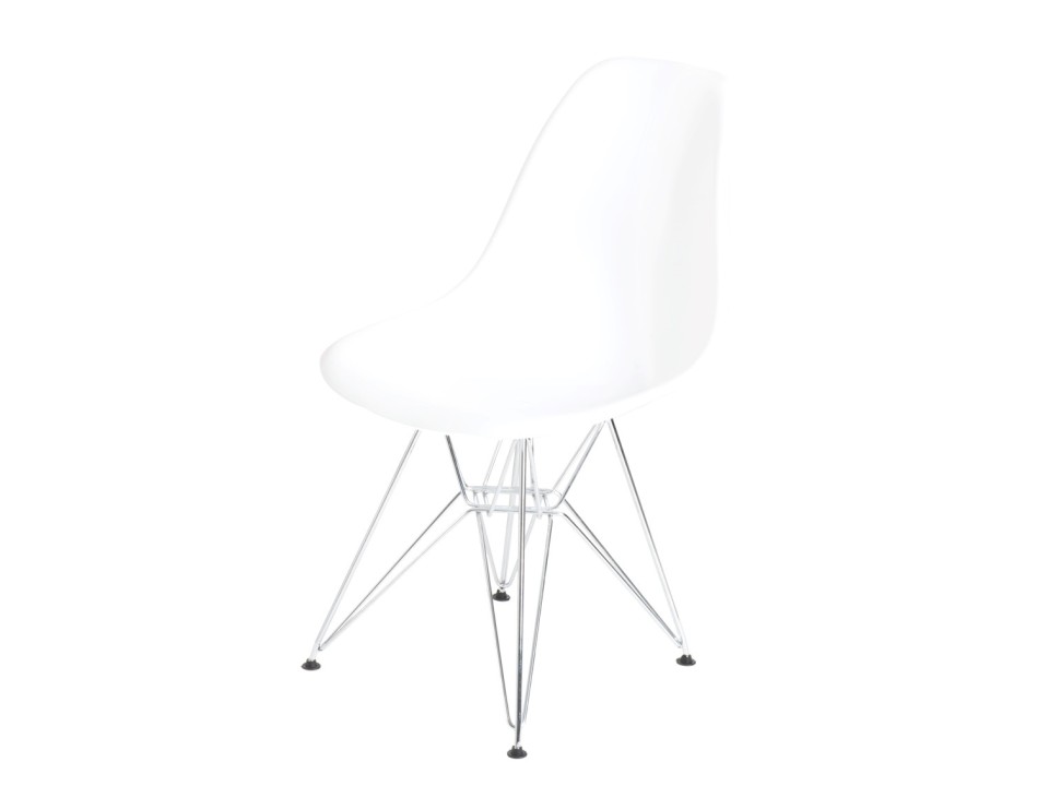 Krzesło P016 PP białe, chromowane nogi - d2design