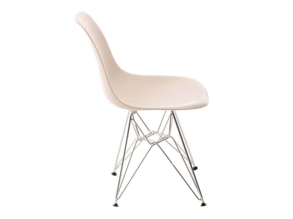 Krzesło P016 PP beige, chromowane nogi - d2design