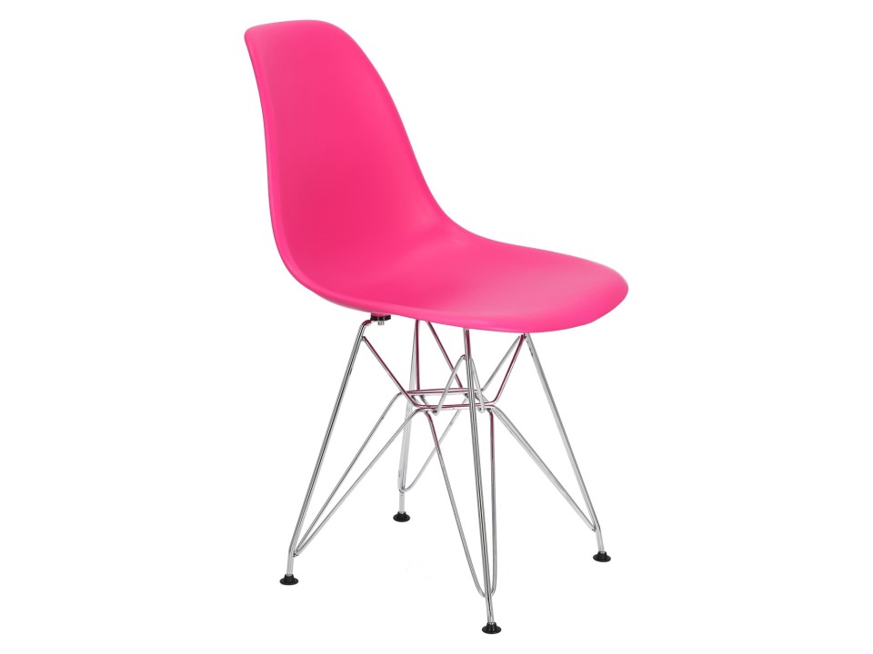 Krzesło P016 PP dark pink, chromowane nogi - d2design