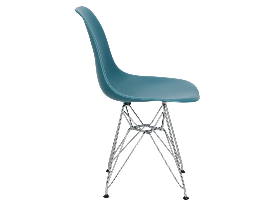 Krzesło P016 PP navy green, chromowane nogi - d2design