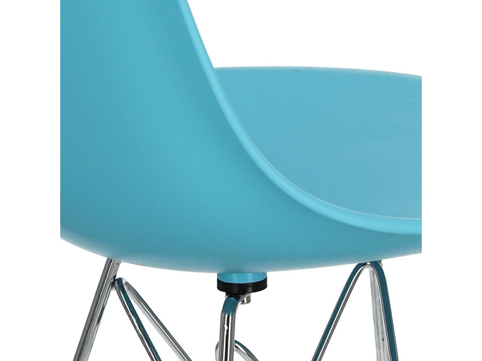 Krzesło P016 PP ocean blue, chromowane nogi - d2design