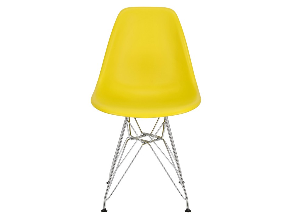 Krzesło P016 PP żółte, chromowane nogi - d2design