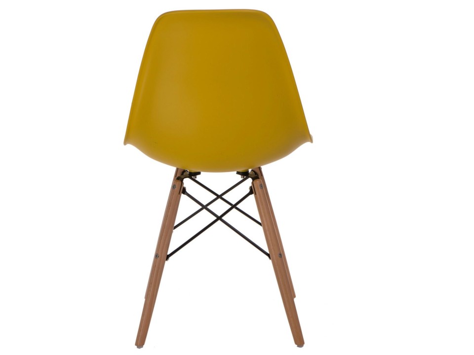 Krzesło P016W PP żółte, drewniane nogi - d2design