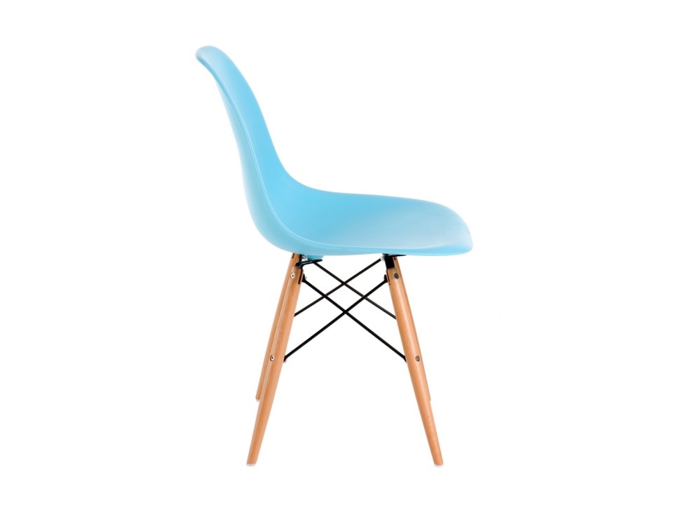Krzesło P016W PP ocean blue, drewniane nogi - d2design