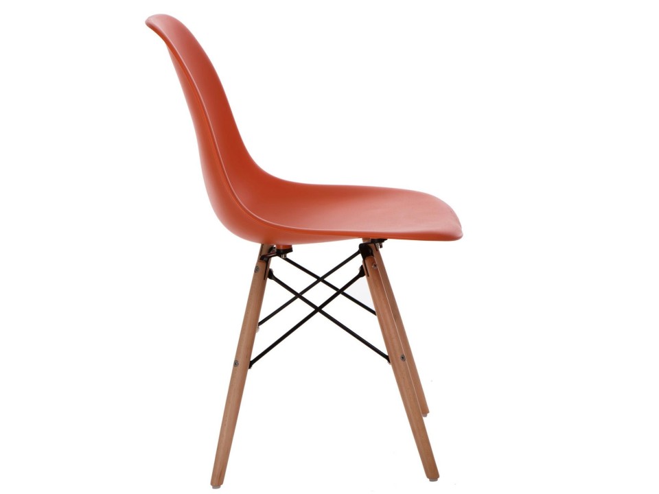 Krzesło P016W PP pomaranczowe, drewniane nogi - d2design