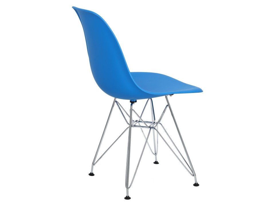 Krzesło P016 PP niebieskie, chromowane n ogi - d2design