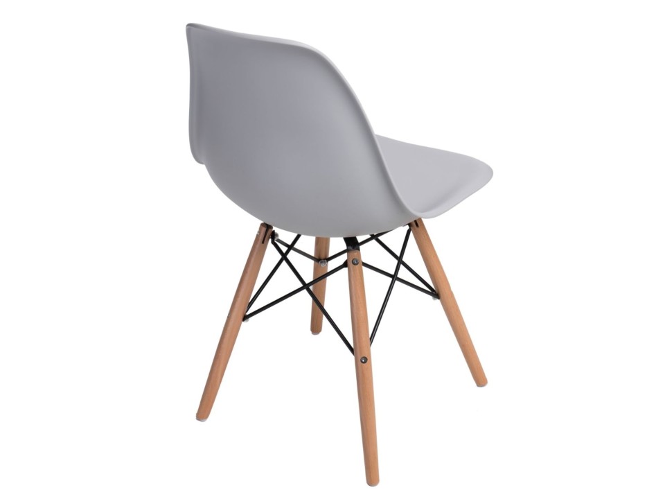 Krzesło P016W PP light grey, drewniane nogi - d2design