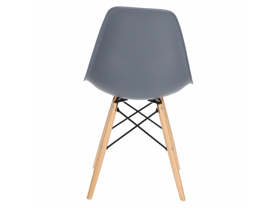 Krzesło P016W PP dark grey, drewniane nogi - d2design