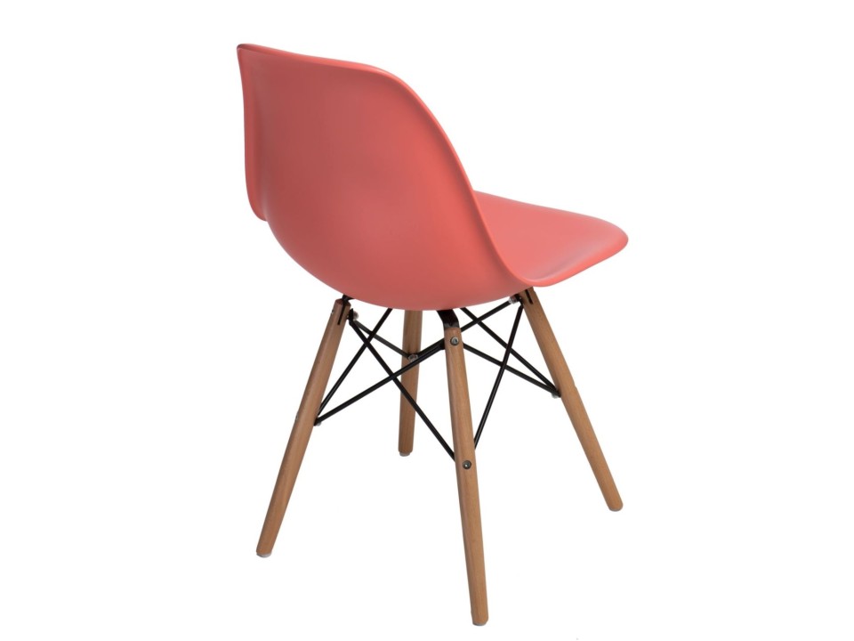 Krzesło P016W PP dark peach, drewniane nogi - d2design