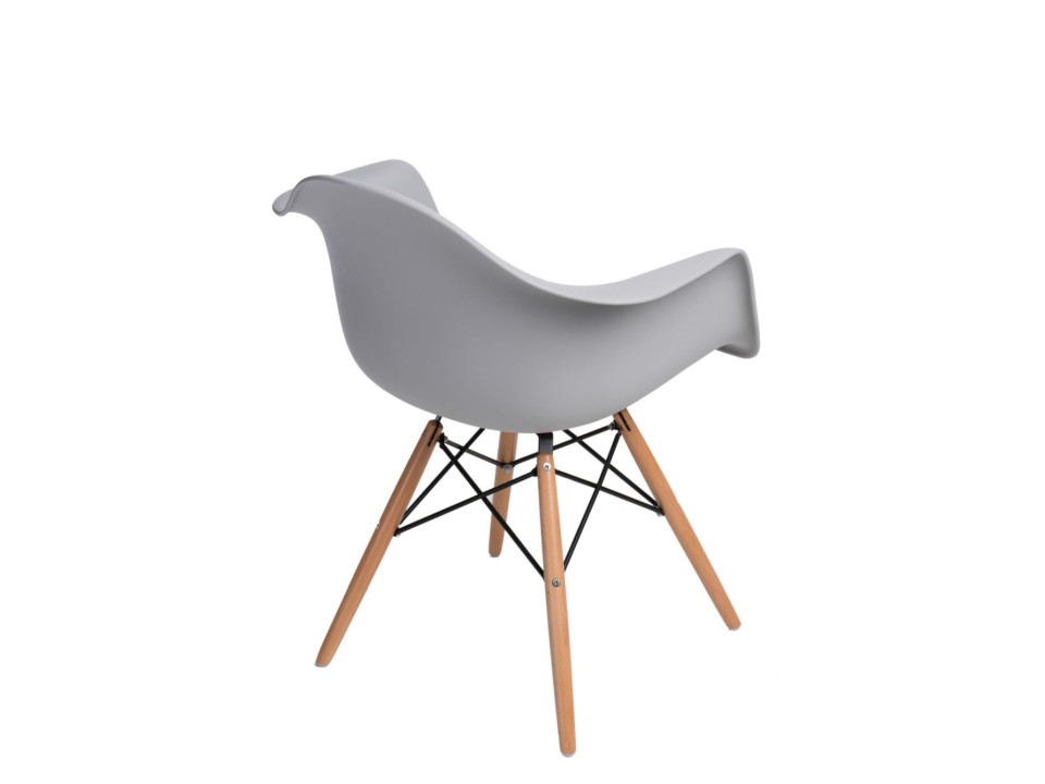 Krzesło P018W PP light grey, drewniane nogi - d2design