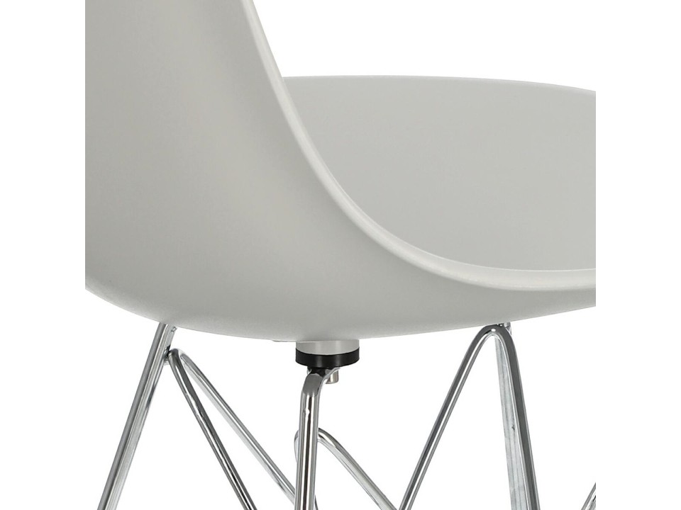 Krzesło P016 PP light grey, chromowane nogi - d2design