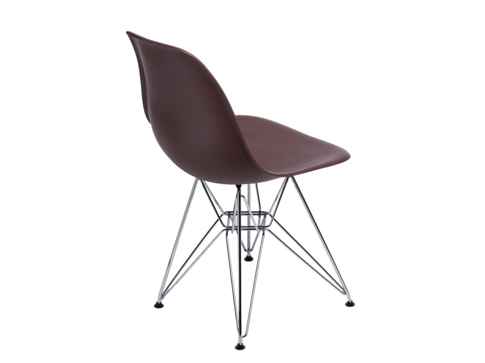 Krzesło P016 PP brązowe, chromowane nogi - d2design