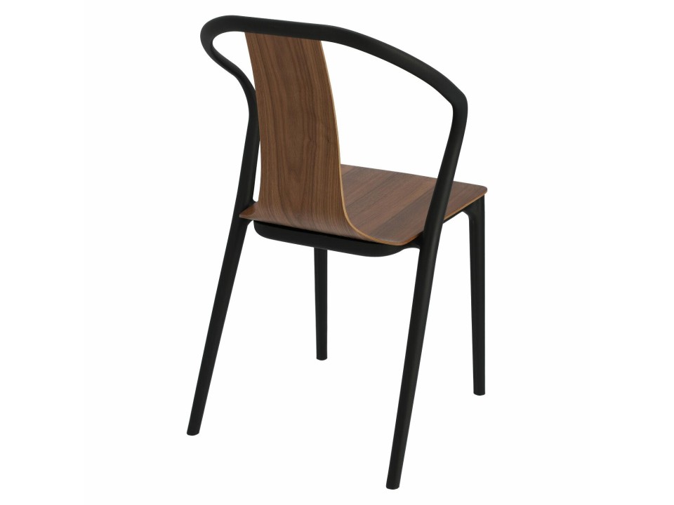 Krzesło Bella czarne/orzech - d2design