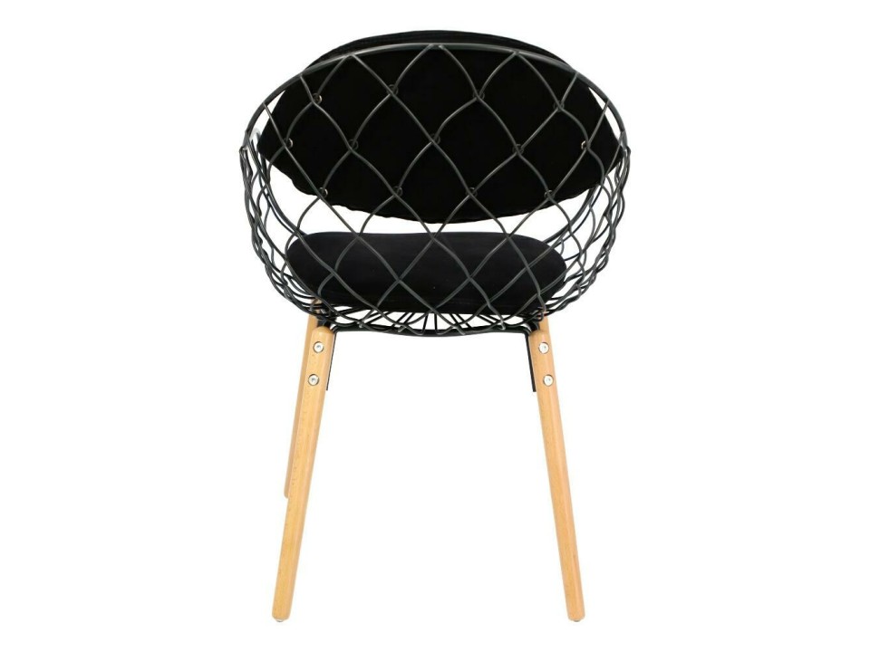 Krzesło Jahi czarne/czarne/naturalne - Intesi