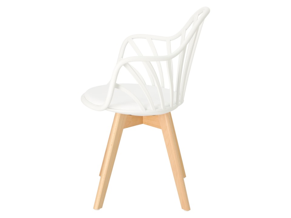 Krzesło Sirena z podłokietnikami białe - Intesi