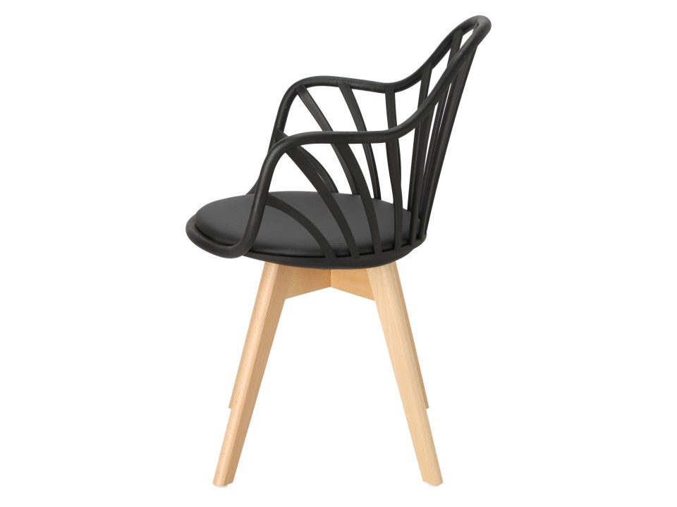 Krzesło Sirena z podłokietnikami czarne - Intesi