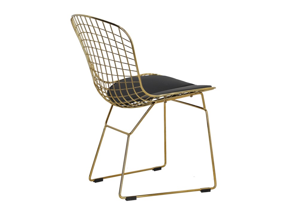 Krzesło Harry złote czarna poduszka - d2design