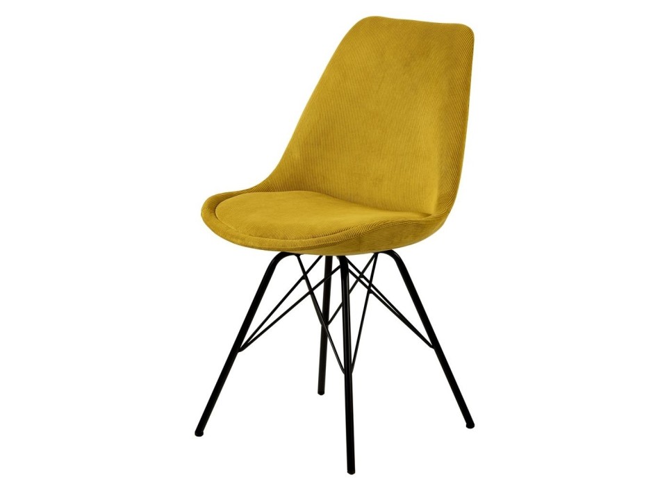 Krzesło Eris Sztruks Żółte - ACTONA