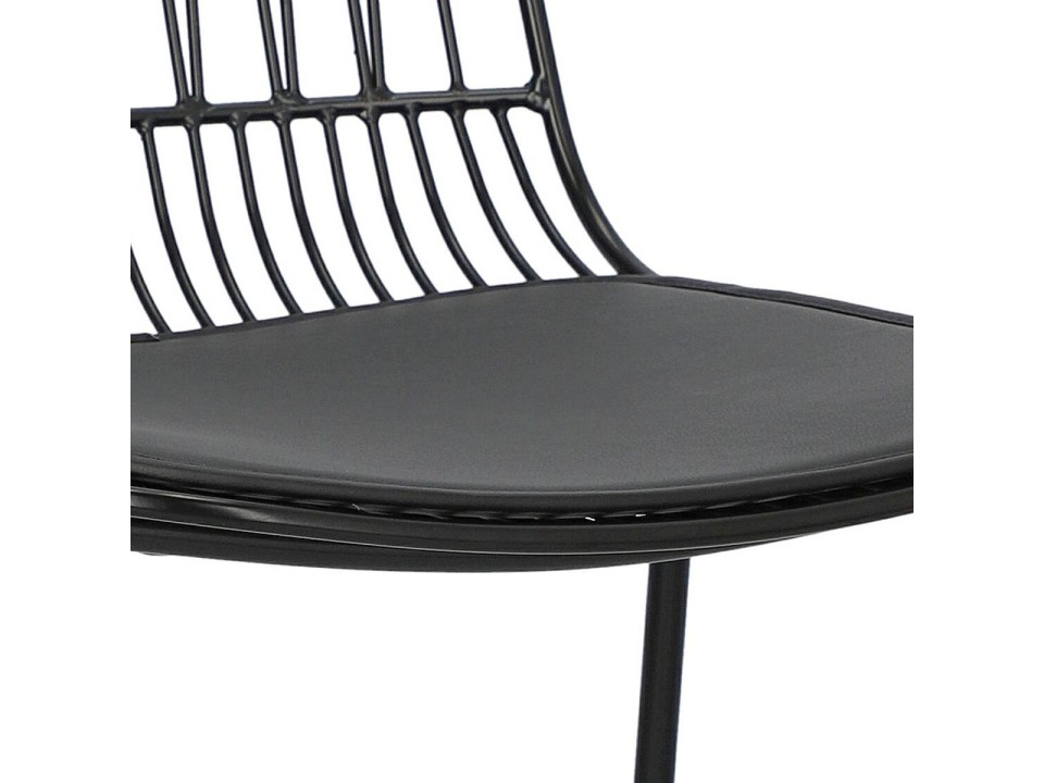 Krzesło Willy Black z poduszką PU - Intesi