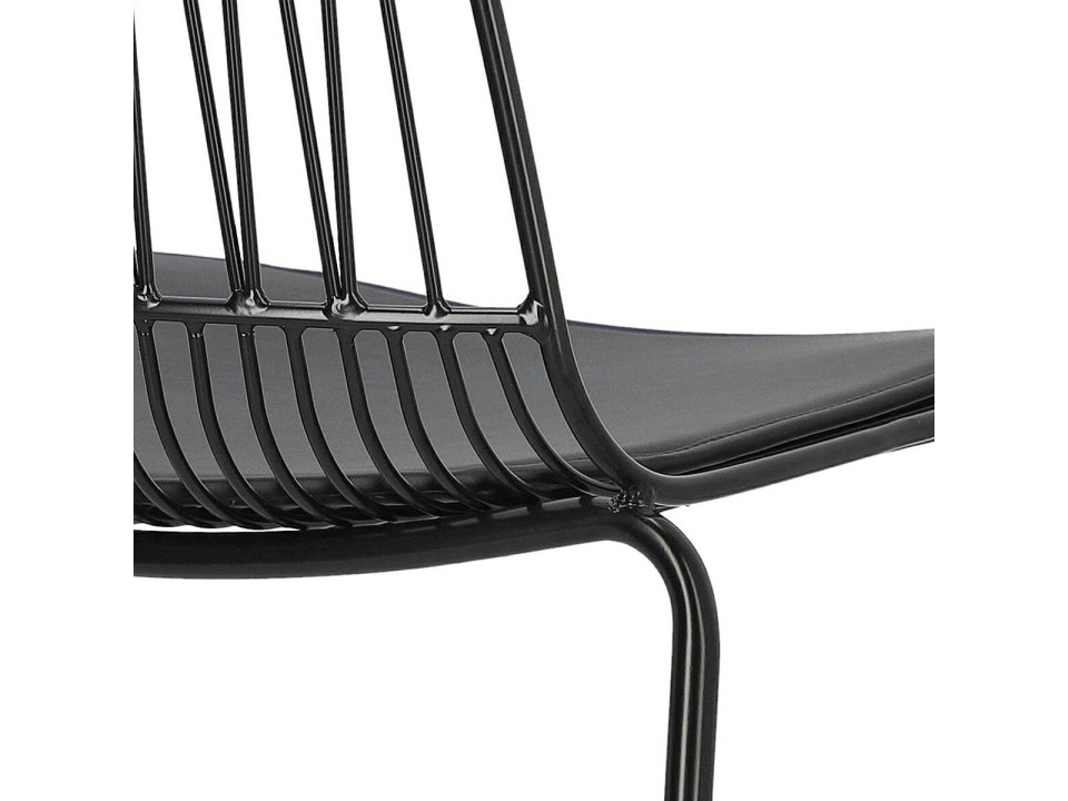 Krzesło Willy Black z poduszką PU - Intesi