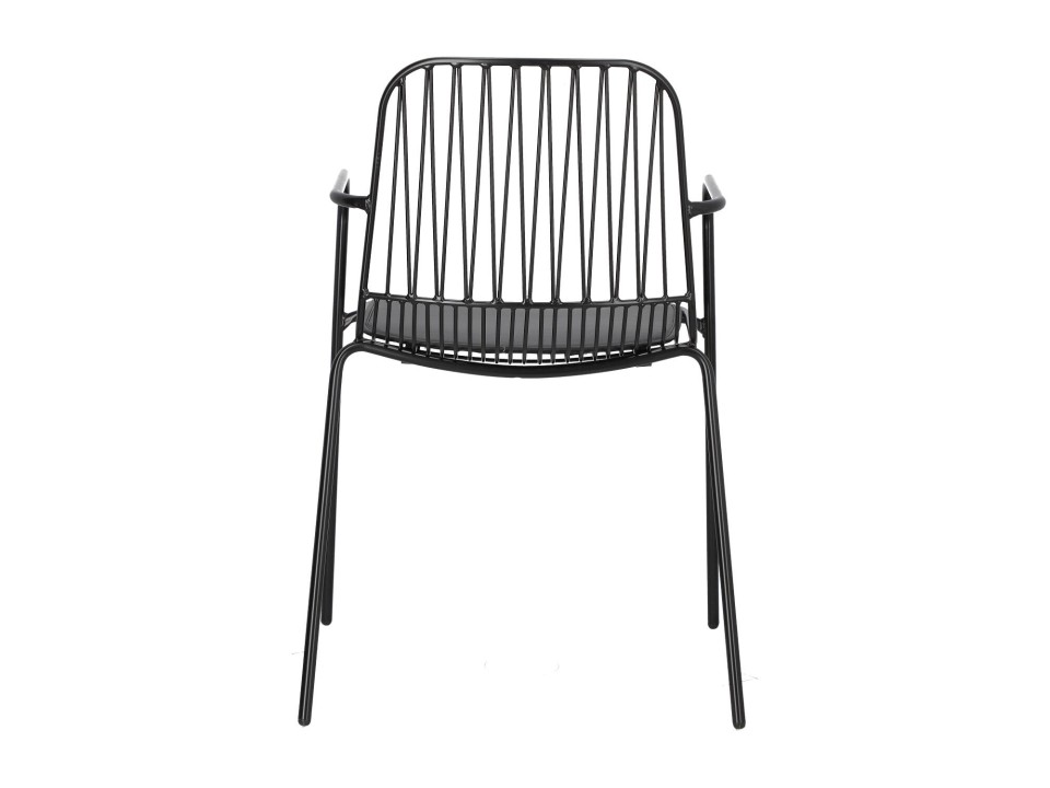 Krzesło Willy Arm Black z poduszką PU - Intesi
