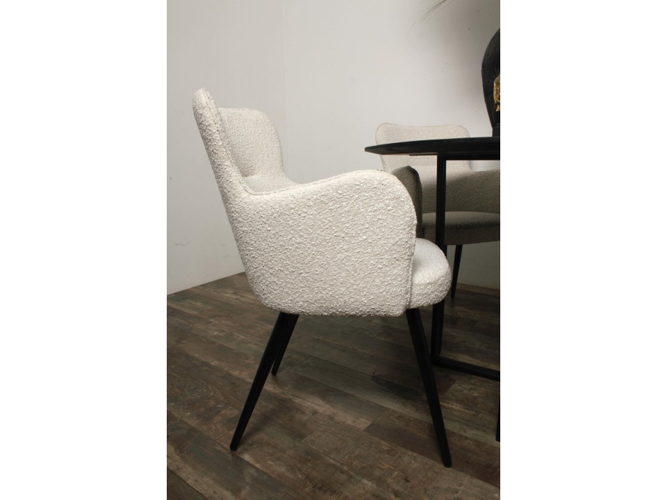 Krzesło Cherson białe tkanina teddy bear - Intesi