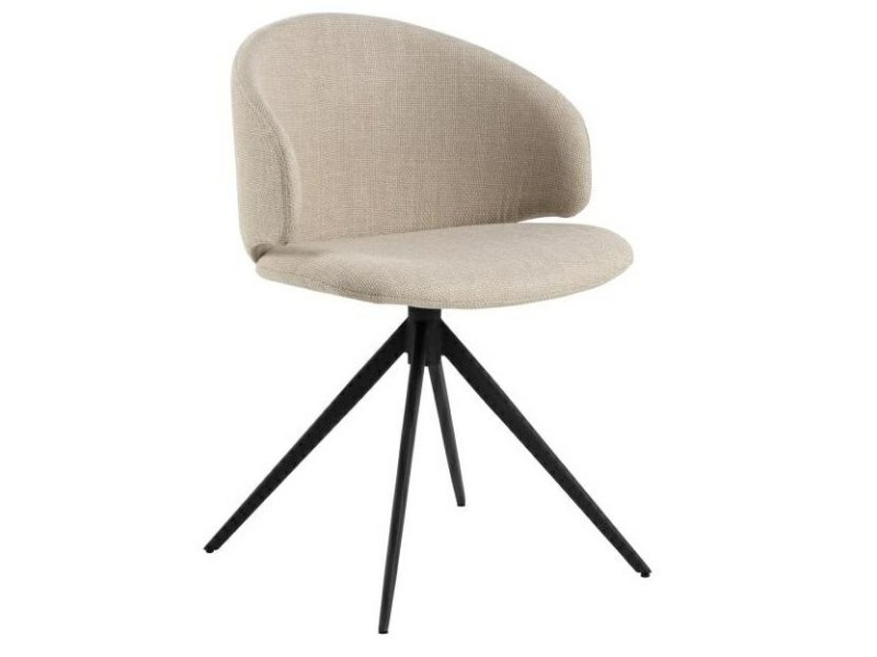 Krzesło Ella beżowe Basel 24, czarne nogi - ACTONA