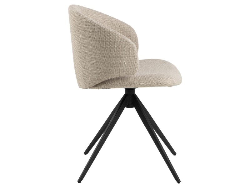 Krzesło Ella beżowe Basel 24, czarne nogi - ACTONA