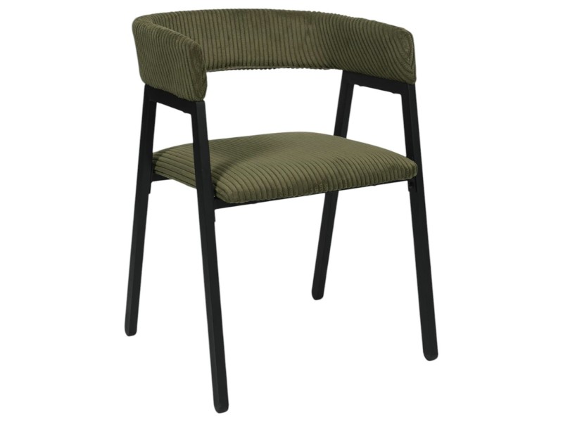 Krzesło Scott oliwkowa zieleń/czarne sztruks - Intesi