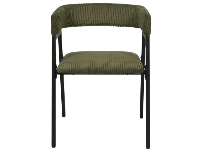 Krzesło Scott oliwkowa zieleń/czarne sztruks - Intesi