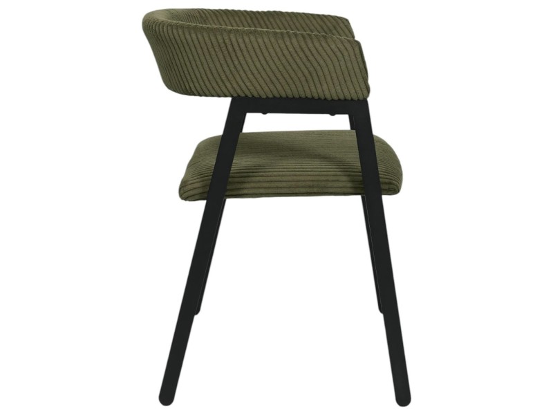 Krzesło Scott oliwkowa zieleń/czarne sztruks - Intesi