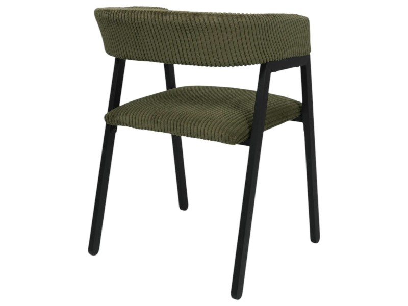Krzesło Scott oliwkowa zieleń/czarne sztruks - Intesi