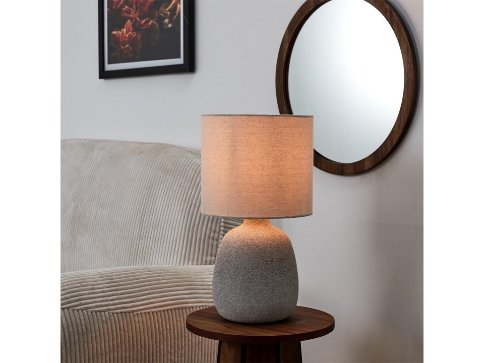Lampa stołowa Amani ceramiczna szara jasna - Intesi