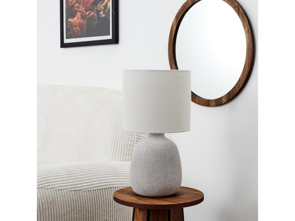 Lampa stołowa Amani ceramiczna szara jasna - Intesi